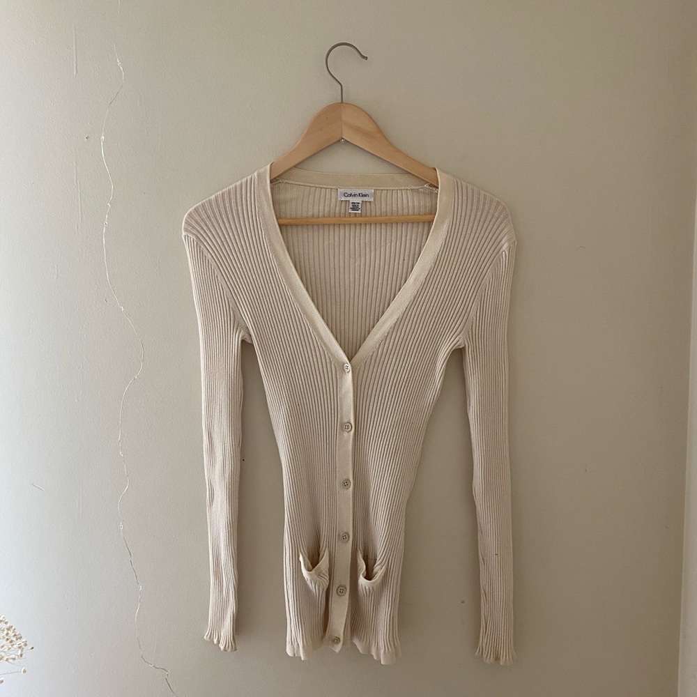 Calvin Klein Ribbed Knit Cardigan - Picture 6 of 9